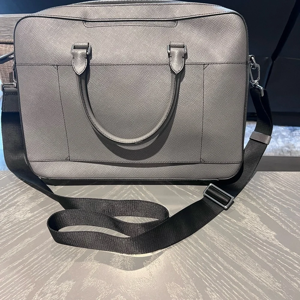 Michael Kors Unisex Grey Leather Briefcase